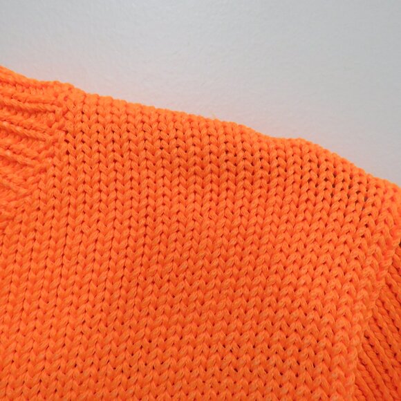 LES REVERIES Cutout Knitted Cropped Sweater Top in Orange - Size L - Picture 5 of 13